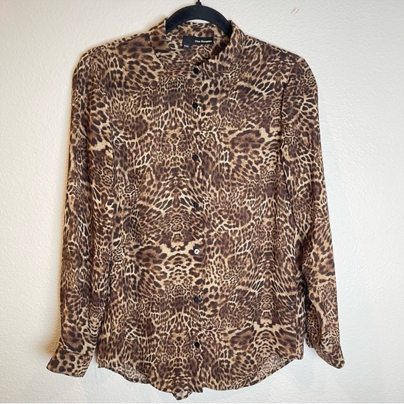 The Kooples Tops - The Kooples Leopard Print Button Up Top Size XXS Semi Sheer Blouse Mobwives
